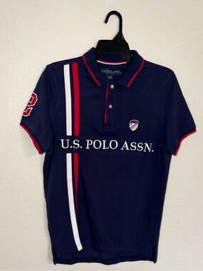 U.S. POLO ASSN. Mens Short Sleeve Classic Fit Fancy Pique Polo Shirt Size S
